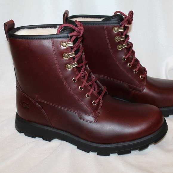 NIB UGG MEN'S WATERPROOF LEATHER SHEARLING‎ LINED ANKLE WORK WINTER BOOTS - Picture 4 of 10